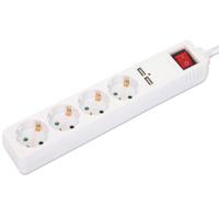 Manhattan 168342 Stekkerdoos met schakelaar Wit Randaarde stekker 1 stuk(s) - thumbnail