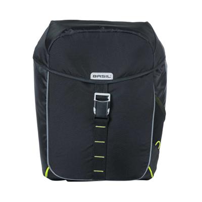 Basil miles double bag - waterdichte dubbele fietstas, unisex, sportief, zwart-limoen - thumbnail