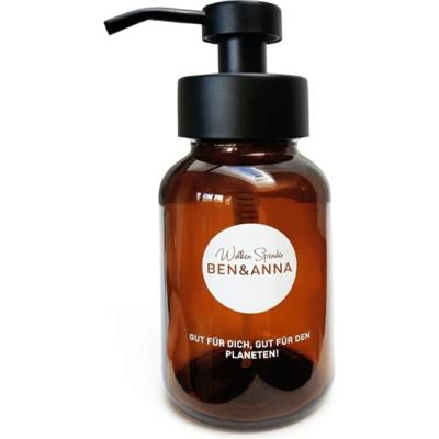 Ben & Anna Zeeppomp foam - glas - amberkleurig - 200 ml Ben & Anna Zeeppomp foam - glas - amberkleurig - 200 ml