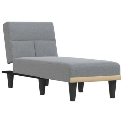 Chaise longue stof lichtgrijs