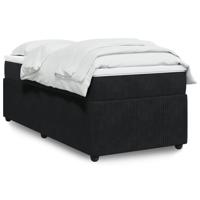 Boxspring met matras fluweel zwart 90x190 cm - thumbnail