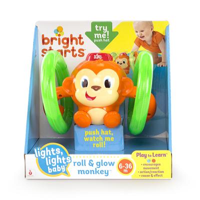 Muziekspeelgoed Bright Starts Little Roll & Glow Monkey