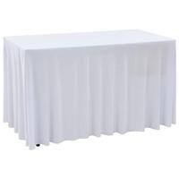 VidaXL 2 st tafelhoezen stretch met rok 120x60,5x74 cm wit - thumbnail