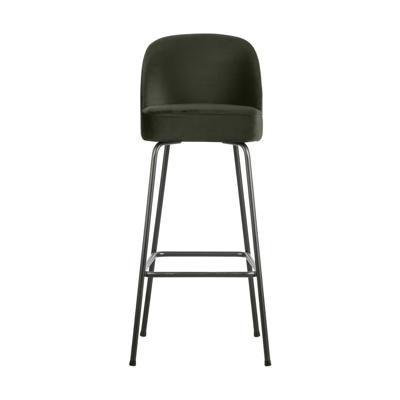 WOOOD Barstoel 'Vogue' Velvet, kleur Donkergroen (zithoogte 79cm)