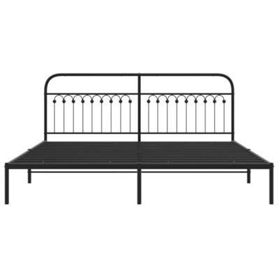 Bedframe met hoofdbord metaal zwart 193x203 cm Bedframe met hoofdbord metaal zwart 193x203 cm