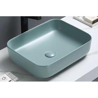 Waskom Sanilux Minerva Color Line 50x39x13 cm Inclusief Click Waste Mat Fjord Groen Sanilux - thumbnail