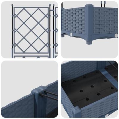 VidaXL Tuin bloempot 3 pcs grijs 120 x 40 x 125,5 cm staal