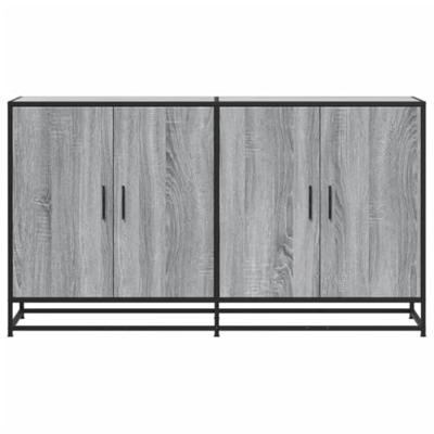 Dressoir 134x35x76 cm bewerkt hout grijs sonoma eikenkleurig