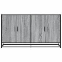 Dressoir 134x35x76 cm bewerkt hout grijs sonoma eikenkleurig - thumbnail