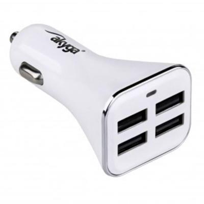 Akyga USB-oplader 34 W 4x USB-A Wit Auto Akyga USB-oplader 34 W 4x USB-A Wit Auto