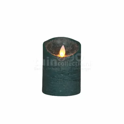 LED Kaars Wax Antiek Groen 10cm