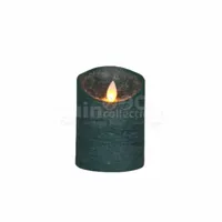 Kaars wax rustiek bewegende vlam 7,5x10 cm antiek groen b.o. Anna's Collection - Annas collection - thumbnail