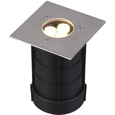 LED Grondspot Vierkant Inbouw 3W IP65 Warm Wit 3000K Mat Nikkel RVS