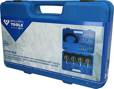 Brilliant Tools BT581200 Synchrone carburateur-testapparaat, met 4 synchrone klokken, 26-delig Brilliant Tools BT581200 Synchrone carburateur-testapparaat, met 4 synchrone klokken, 26-delig