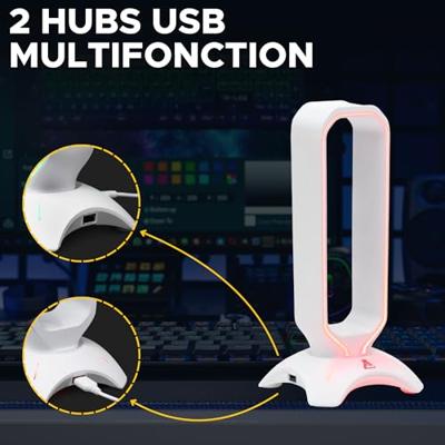 Ondersteuning voor Gaming Koptelefoon The G-Lab K-STAND RADO Wit