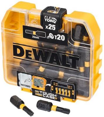 DeWALT DT70557T FLEXTORQ Schroefbits TX20 25mm in TOUGH CASE VE=25 DeWALT DT70557T FLEXTORQ Schroefbits TX20 25mm in TOUGH CASE VE=25
