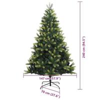Kunstkerstboom met scharnier 300 LEDs Groen 240 cm PVC en PE - thumbnail
