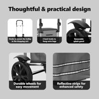 VidaXL Winkel trolley grijs 36,5 x 46,5 x 100,5 cm oxford stof - thumbnail