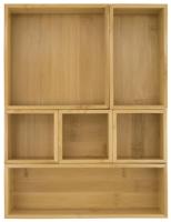 HEMA Lade organizer 32,5x25x5,5 6-delig bamboe (bruin) - thumbnail