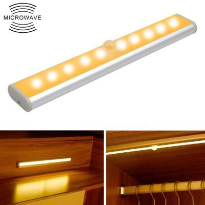 2W 10 LEDs warm wit licht breedbeeld intelligent menselijk lichaam sensor licht LED gang kast licht batterij versie