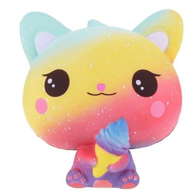 3 stuks Ice Cream Cat cute Soft squeeze geparfumeerde Toy gift voor Kid grootte: 11 * 7 * 8cm (oranje sterrenhemel)