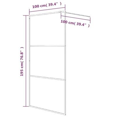 Inloopdouchewand 100x195 cm transparant ESG-glas wit - thumbnail