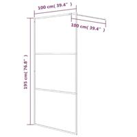 VidaXL Inloopdouchewand 100x195 cm transparant esg-glas wit - thumbnail