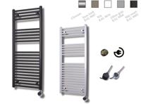 Elektrische Design Radiator Sanicare Plug & Play 111,8x60 cm Inox Look 730 Watt Met Chroom Thermostaat Links Sanicare - thumbnail