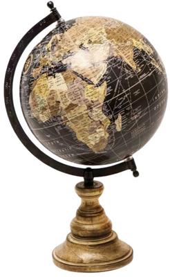 Gifts Amsterdam Wereldbol 20 cm zwart