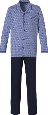 Blauwe doorknoop heren pyjama patroon Blauwe doorknoop heren pyjama patroon