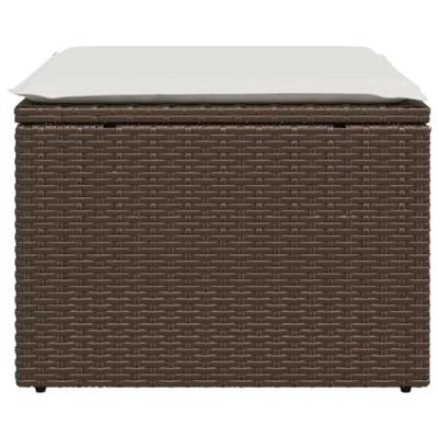 Tuinkruk met kussen 55x55x37 cm poly rattan bruin