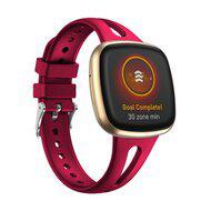 Fitbit Versa 3 & 4 / Sense 1 & 2 - Sportbandje druppel design - Small - Rood