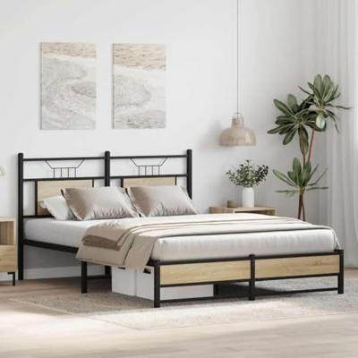 Bedframe zonder matras hout sonoma eikenkleurig 137x190 cm