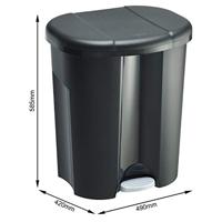Rotho trio afvalemmer 10l + 2x15l zwart - thumbnail