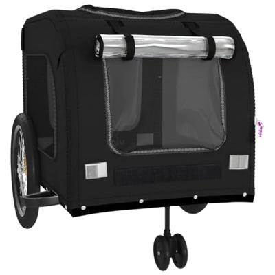 Hondenfietstrailer oxford stof en ijzer zwart - thumbnail