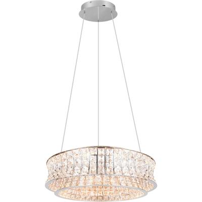 LED Hanglamp - Trio Select Zevion - 1 Lichtpunt van 42 Watt - Rond - Dimbaar - Aanpasbare Lichtkleur - Hoogte Aanpasbaar - Chroom - Metaal