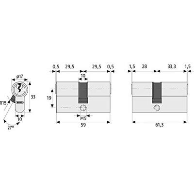 ABUS 02564 Dubbele profielcilinder 30 / 30mm