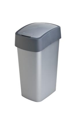 Curver flip bin 45 liter zilver/antraciet