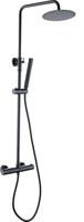 Wiesbaden Opbouw Doucheset Caral-Eco Twenty Thermostatisch Mat Zwart PVD Coating - thumbnail