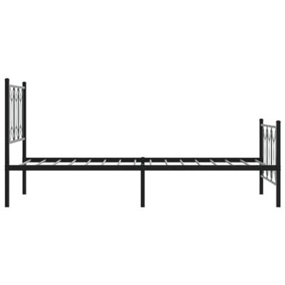 Bedframe met hoofd- en voeteneinde metaal zwart 75x190 cm