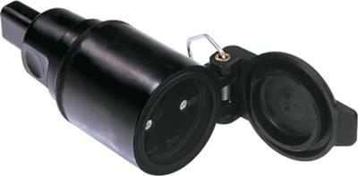 Bachmann 740.003 Koppeling met randaarde Rubber, Silicone 250 V Zwart IP20