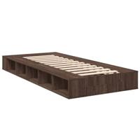 Bedframe bewerkt hout bruin eikenkleur 90x200 cm - thumbnail