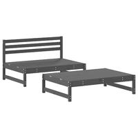 2-delige Loungeset massief grenenhout grijs - thumbnail