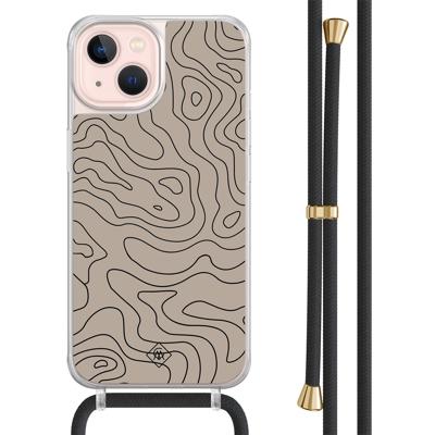 iPhone 13 hoesje met zwart koord - Abstract lines