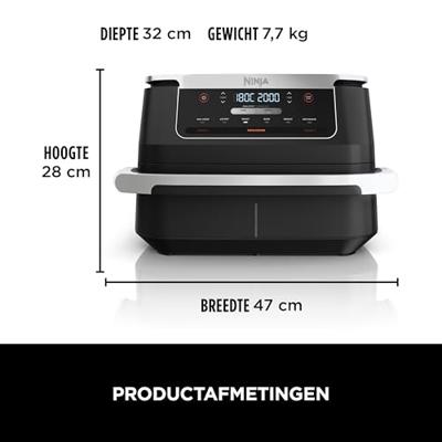 NINJA Airfryer - Foodi Max Dual Zone AF550EU - Inhoud 6,6 liter - 2470W - Zwart
