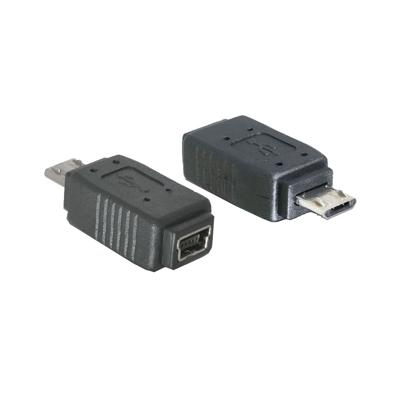 Delock 65063 Adapter USB micro-B male naar USB Mini 5-pin female