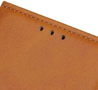 Casecentive Leren Wallet case met sluiting iPhone 13 Pro tan - thumbnail