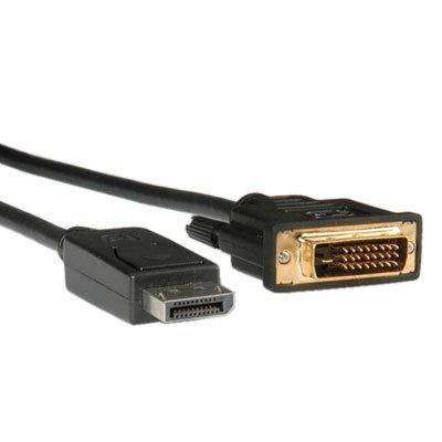 ROLINE DisplayPort Kabel DP Male - DVI Male (24+1), zwart, 3 m ROLINE DisplayPort Kabel DP Male - DVI Male (24+1), zwart, 3 m