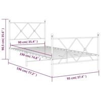 Bedframe met hoofd- en voeteneinde metaal zwart 90x190 cm - thumbnail
