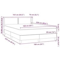 Boxspring met matras fluweel donkergrijs 160x220 cm - thumbnail